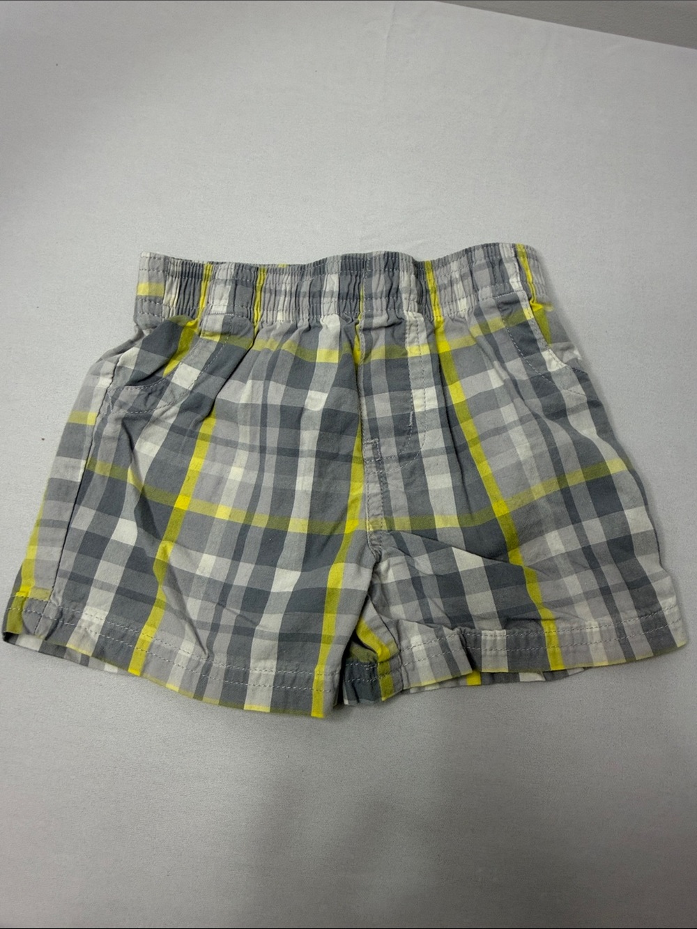 Garanimals Gray and Yellow Plaid Pull-On Shorts
